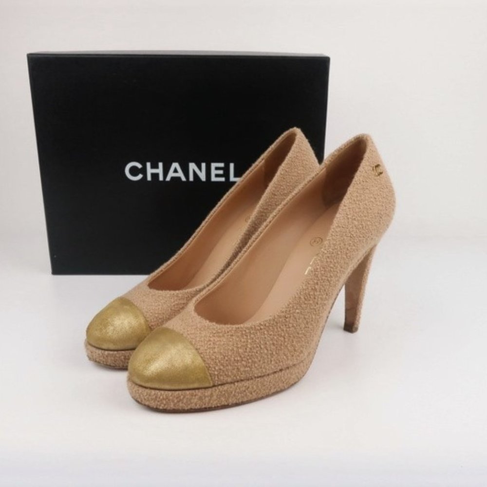 Chanel 15C Loop Tweed Platform Sz 38.5 - Picture 1 of 7